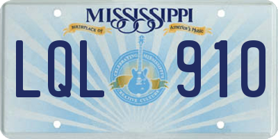 MS license plate LQL910