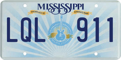 MS license plate LQL911
