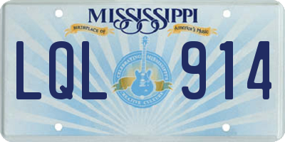 MS license plate LQL914