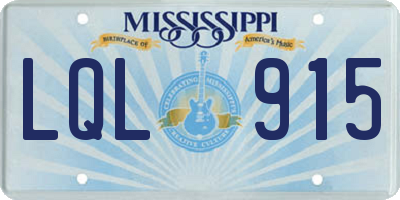 MS license plate LQL915