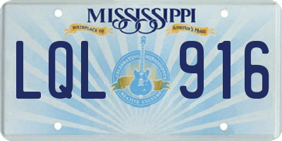 MS license plate LQL916