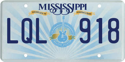 MS license plate LQL918