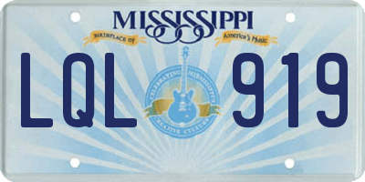 MS license plate LQL919