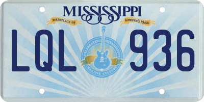 MS license plate LQL936