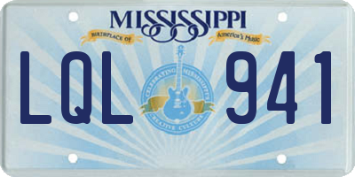 MS license plate LQL941