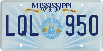 MS license plate LQL950