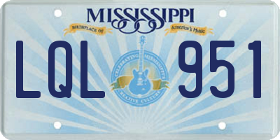 MS license plate LQL951