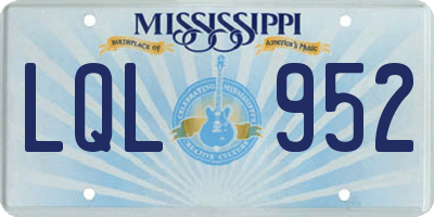 MS license plate LQL952