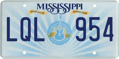 MS license plate LQL954