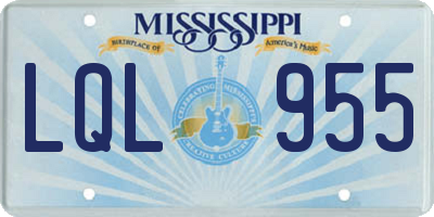 MS license plate LQL955