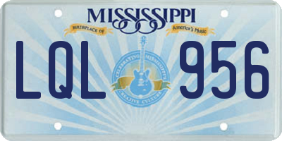 MS license plate LQL956