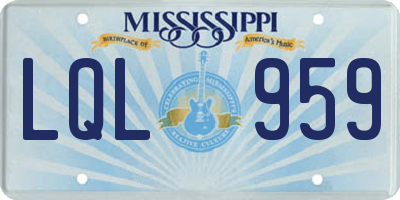MS license plate LQL959