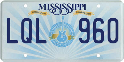 MS license plate LQL960
