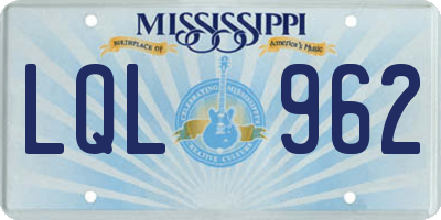 MS license plate LQL962