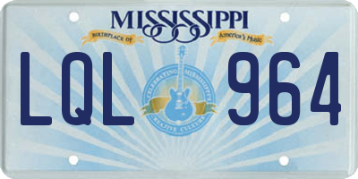 MS license plate LQL964