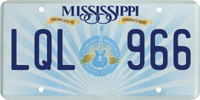 MS license plate LQL966