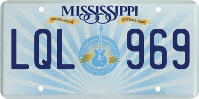 MS license plate LQL969