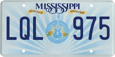 MS license plate LQL975