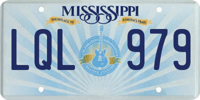 MS license plate LQL979