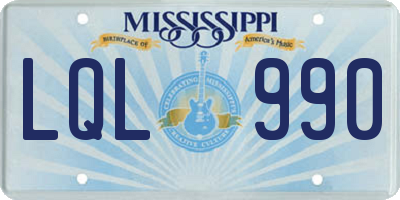MS license plate LQL990