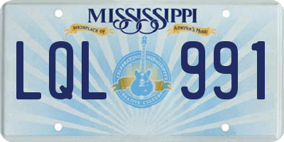 MS license plate LQL991
