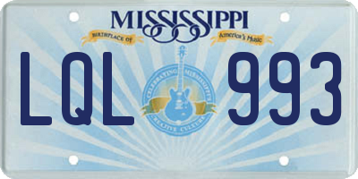 MS license plate LQL993