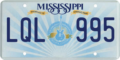 MS license plate LQL995