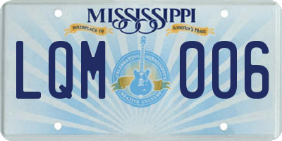 MS license plate LQM006