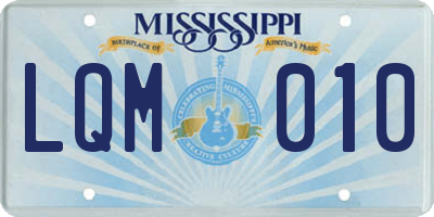 MS license plate LQM010