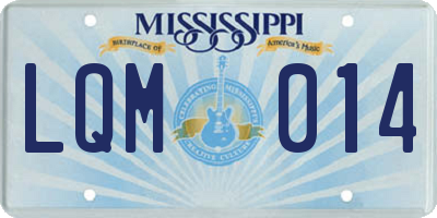 MS license plate LQM014