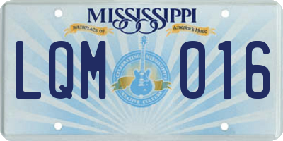 MS license plate LQM016