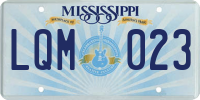 MS license plate LQM023