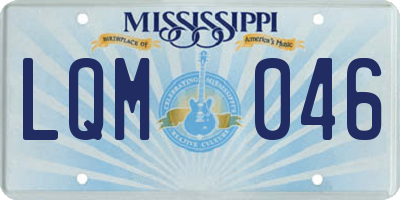 MS license plate LQM046