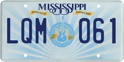 MS license plate LQM061