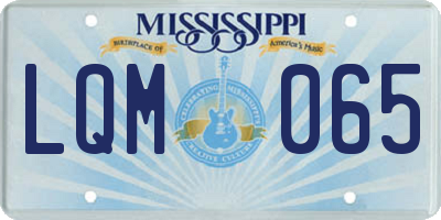 MS license plate LQM065