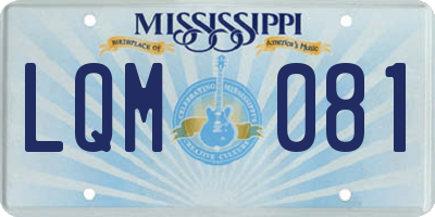 MS license plate LQM081