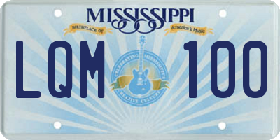 MS license plate LQM100
