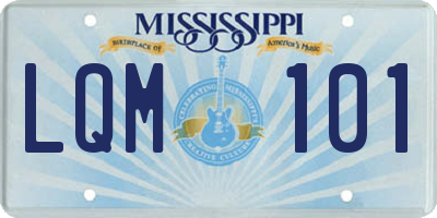MS license plate LQM101