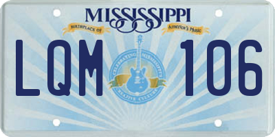 MS license plate LQM106