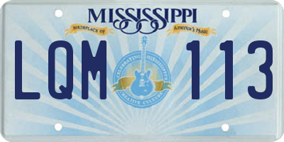 MS license plate LQM113