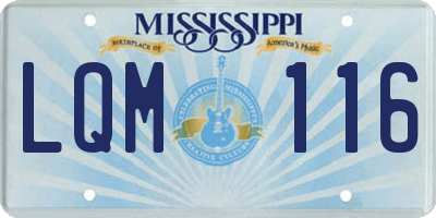 MS license plate LQM116