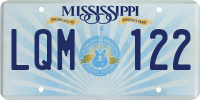 MS license plate LQM122