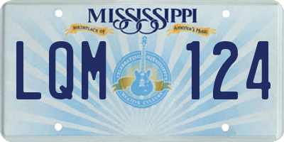 MS license plate LQM124