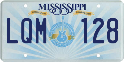 MS license plate LQM128