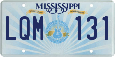 MS license plate LQM131