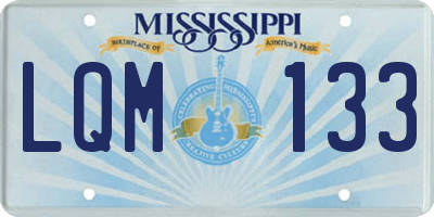 MS license plate LQM133