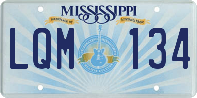 MS license plate LQM134