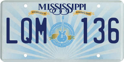 MS license plate LQM136