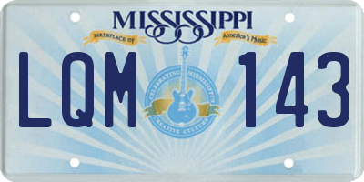 MS license plate LQM143