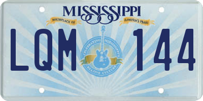 MS license plate LQM144